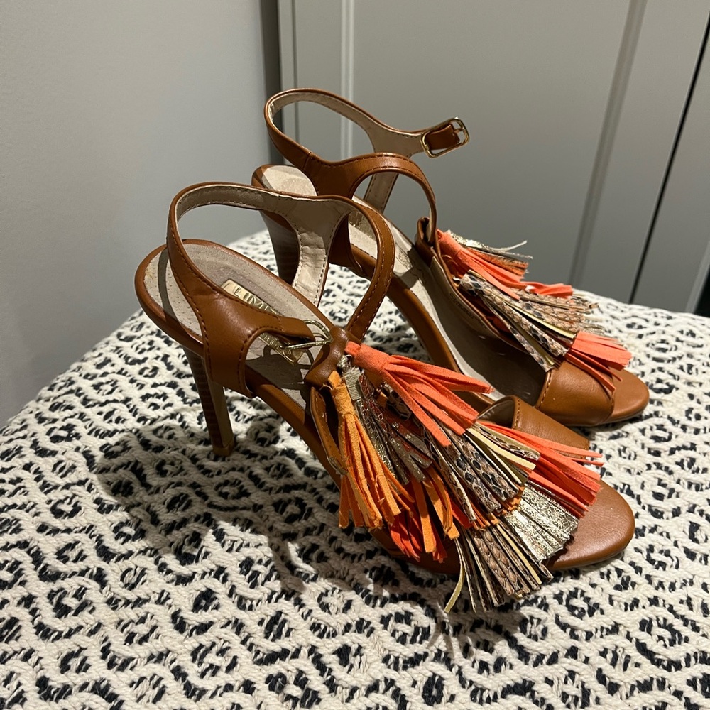 Brown and Orange Tassel Heels
